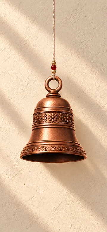 Ghanta charm on a daylight wall