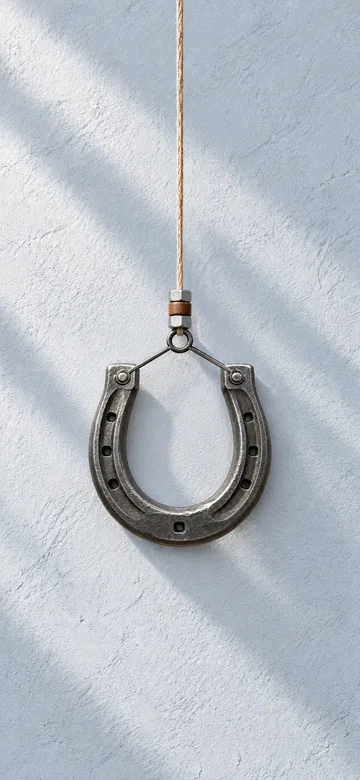 Horseshoe charm on a daylight wall